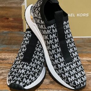 Michael Kors Bodie Monogram Black and White Sneakers